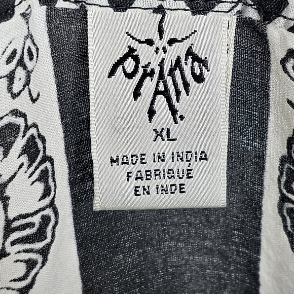 Prana Vintage Paisley Geometric Printed Black White Tunic Size XL - Picture 7 of 16